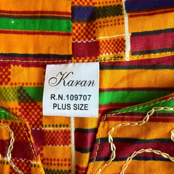 Multicolor Kente Dashiki Shirt/Dress - Picture 3 of 7